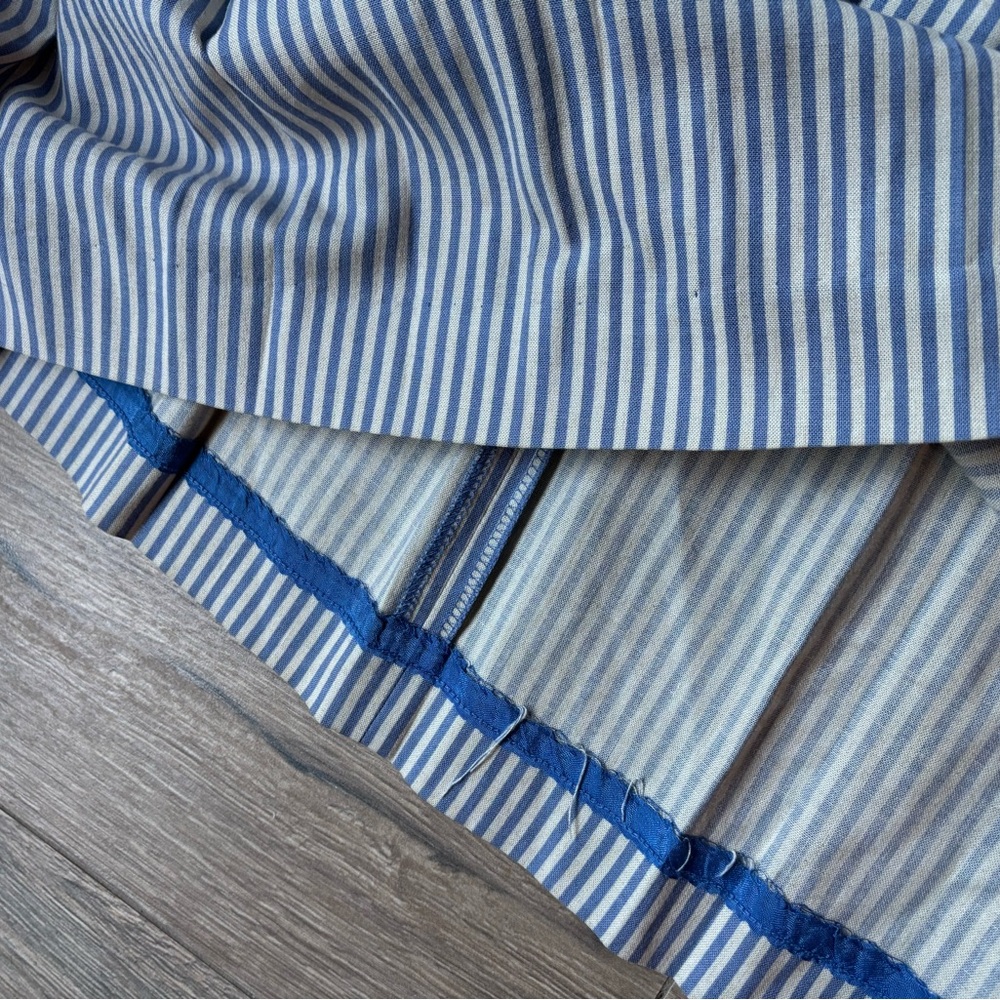 Vintage Prophecy Blue White Stripe Pleated Long Skirt 28” Waist Small Maxi USA - Picture 10 of 10